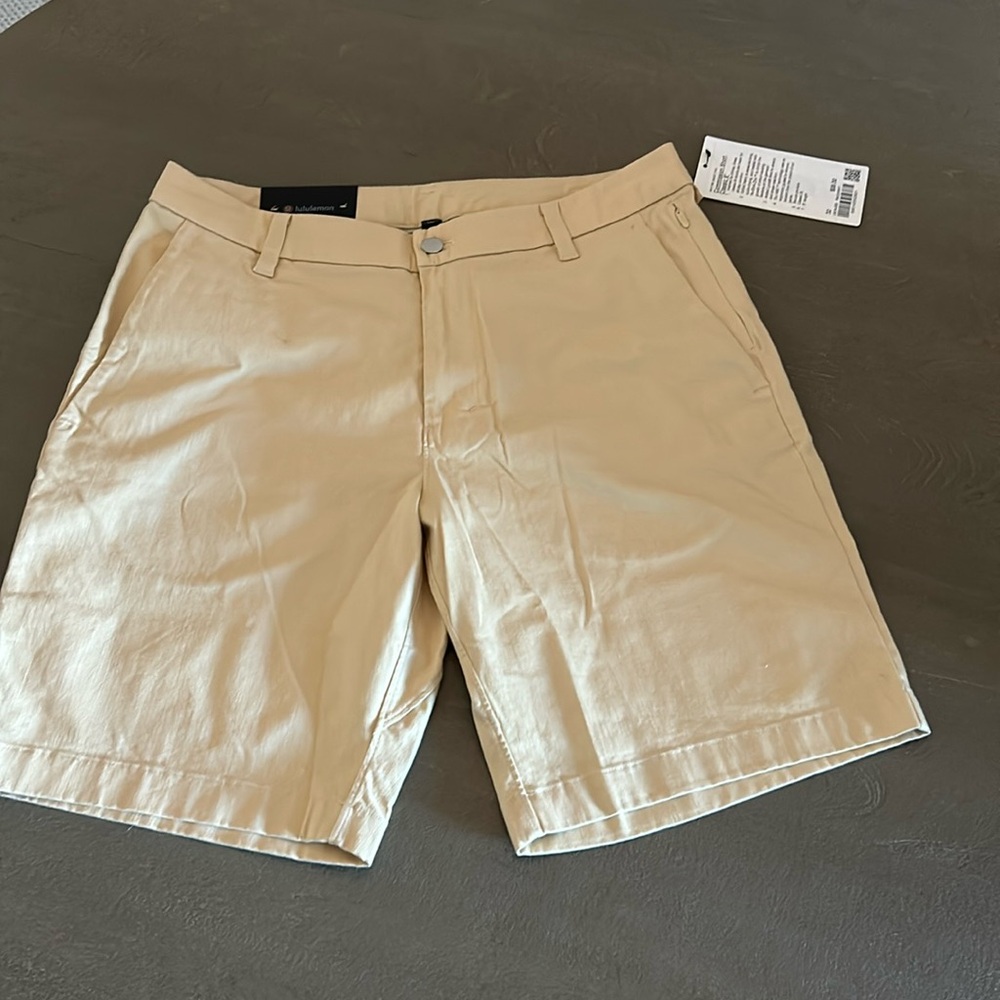 lululemon athletica Men's Flat Front Shorts in Khaki